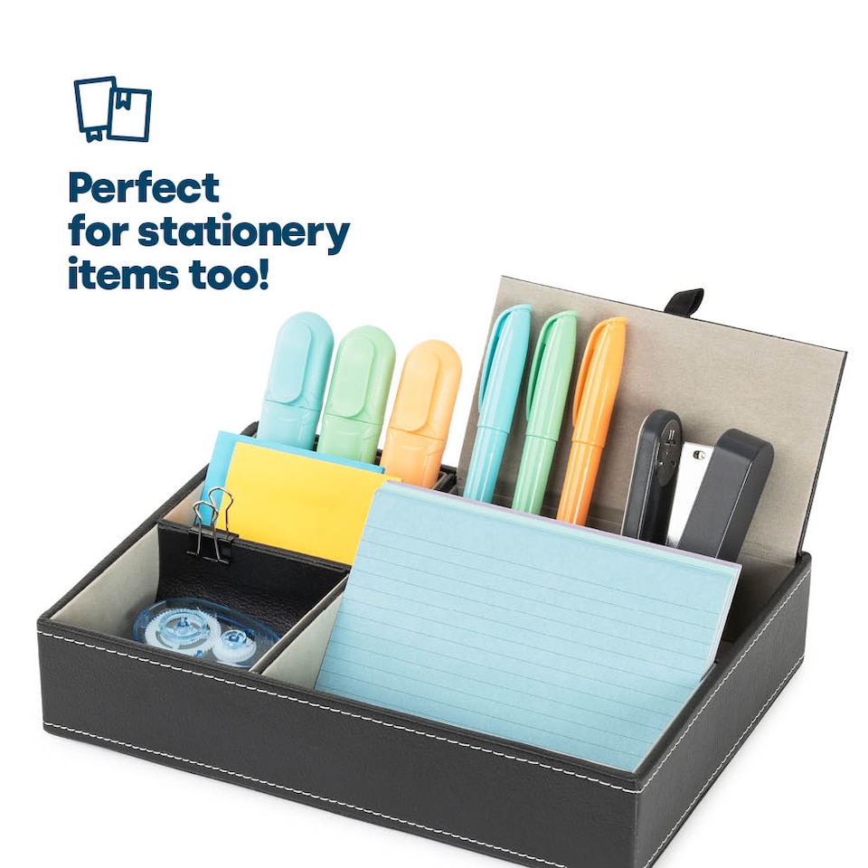 image 1 of Leather-look Valet Organiser Black