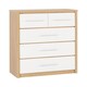 image 1 of Seville 3+2 Drawer Chest - L39.5 x W85 x H110.5 cm - White High Gloss/Light Oak Effect Veneer