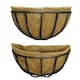 image 1 of Manor Garden Black Metal Wall Basket Manger Trough Hayrack Planters (40cm) - Pack of 2