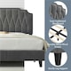 image 6 of Yaheetech 5ft King Upholstered Bed Frame with Button-Tufted Headboard Dark Grey