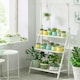 image 2 of Living and Home 3-Tier Foldable Wooden Ladder Shelf with Hanging Rod