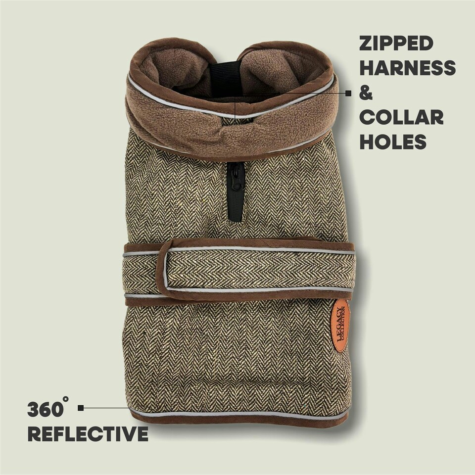 image 1 of HugglePets Legacy Herringbone Dog Coat | Multi | M