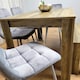 image 3 of Wooden Dining Table Set for 6 Rustic Effect Table With 4 Grey Velvet Chairs and 1 Bench