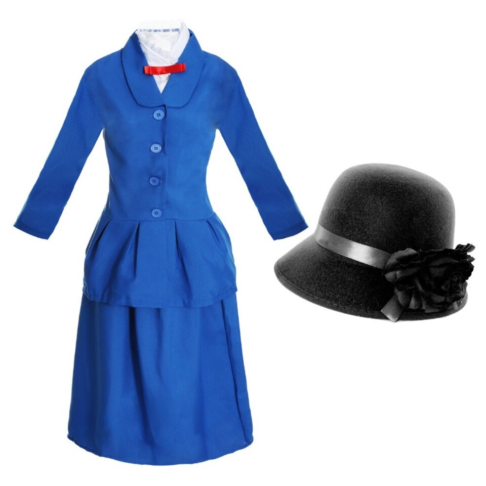 image 1 of Magical Nanny Costume - with Cloche Hat Blue | XS