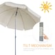 image 3 of Outsunny 2.2m Beach Umbrella, Portable Parasol with Tilting Function, Outdoor Sunshade Shelter with 8 Ribs for Garden, Pool and Patio, Cream White