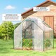 image 4 of Outsunny Portable Walk-in PVC Greenhouse w Zipped Door for Flowers Plant