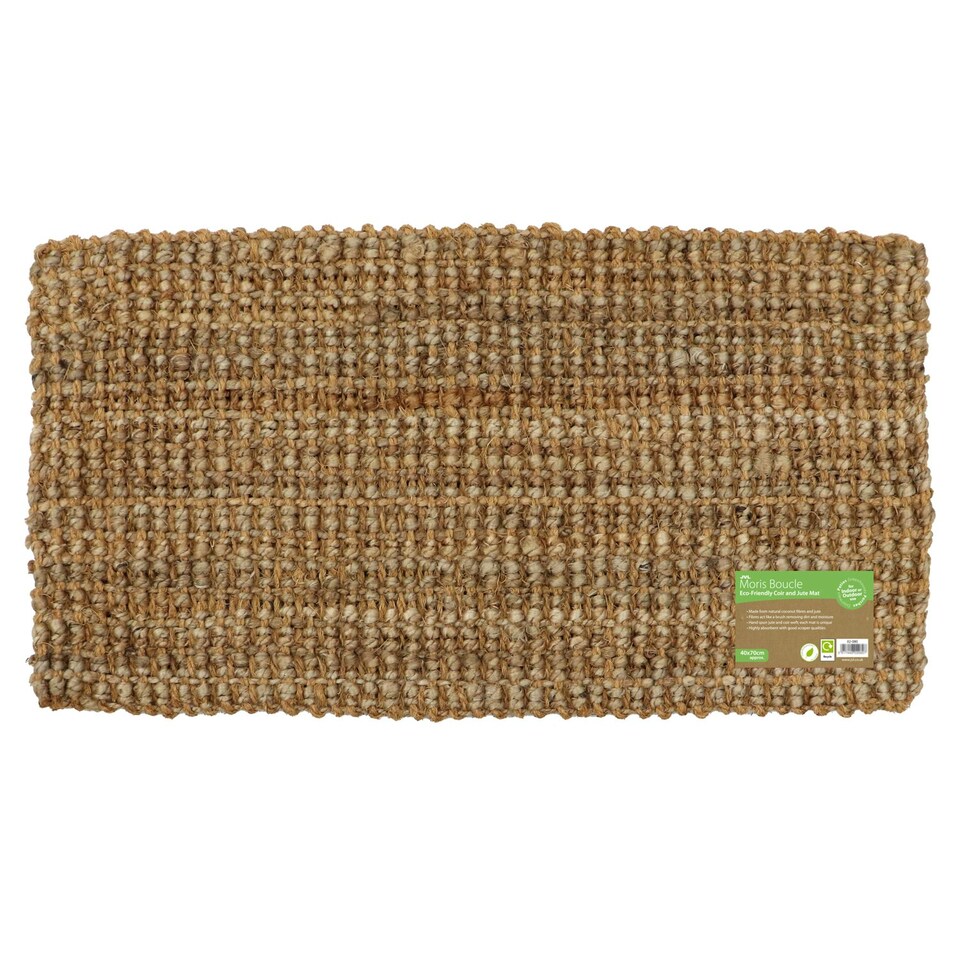 image 1 of JVL Moris Boucle Coir and Jute Mat 40x70cm - Plain