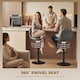 image 4 of HOMCOM Bar Stools Set of 2, Modern Swivel Barstools for Dining Room | Black | Grey | 37 x 44 x 82-104 cm