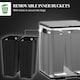 image 7 of HOMCOM 2 x 20L Dual Kitchen Bin Pedal Bin for Recycling and Waste Silver | 40L