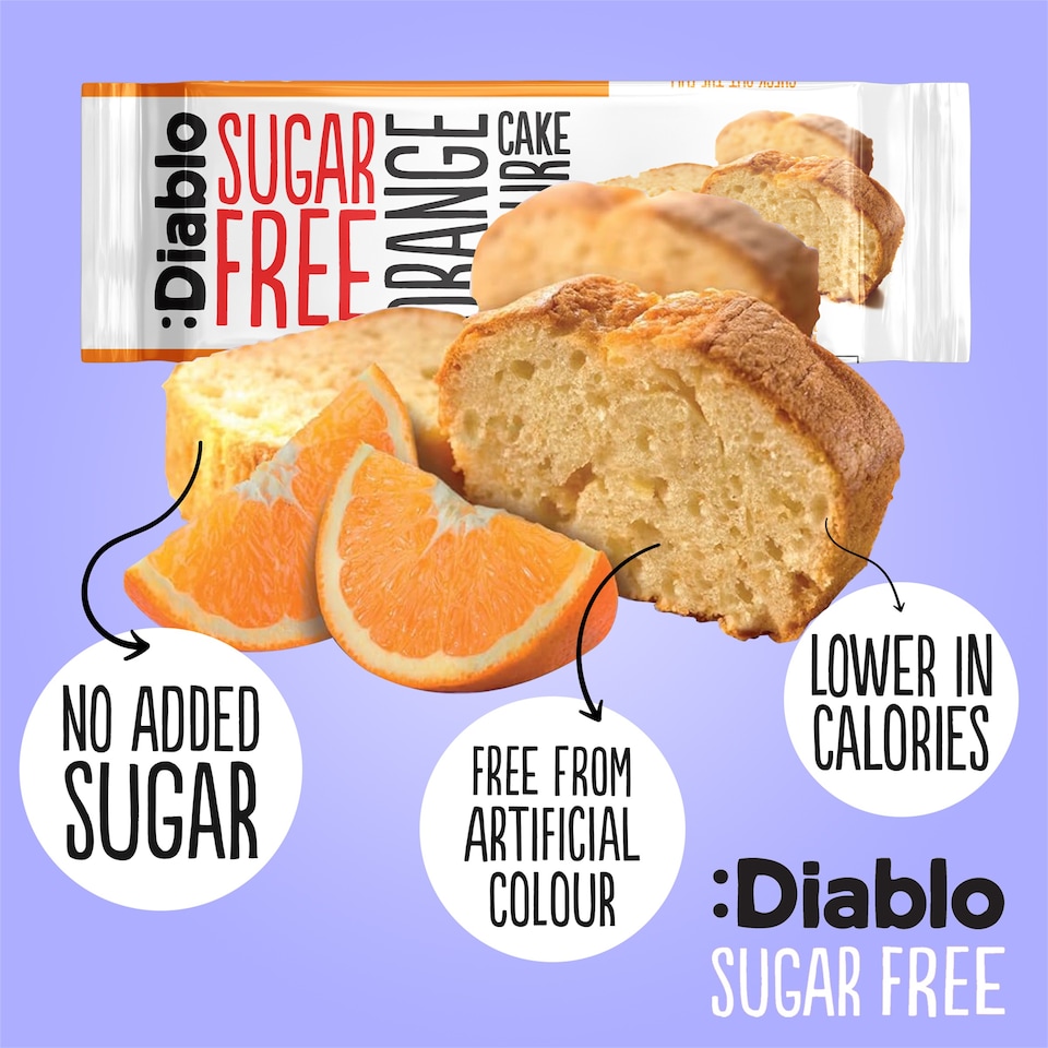 image 1 of Diablo Sugar Free Orange Cake 200g 3 Pack