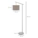 image 5 of HOMCOM Modern Floor Lamps for Living Room with Rotating Lampshade, Standing Lamp for Bedroom, LED Bulb Included, Grey
