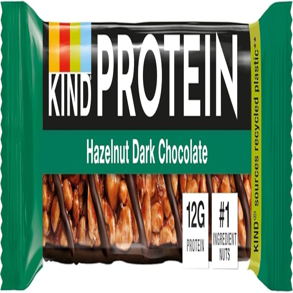 image 1 of KIND Protein Bars, Gluten Free Snack Bars, Hazelnut Dark Chocolate, High Fibre, Healthy Snack, Source of Protein, Multipack 12 x 50g,Packaging may vary