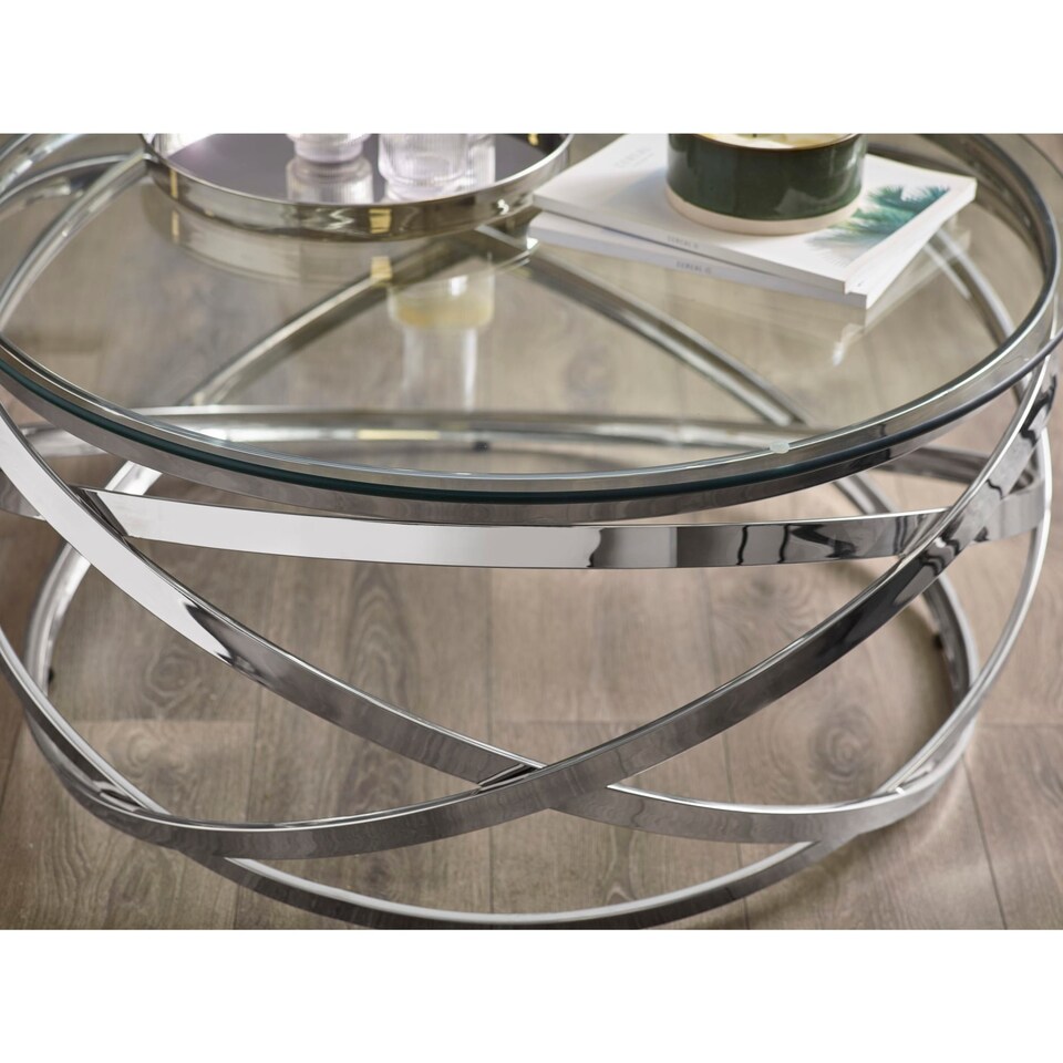 image 1 of Viennese Coffee Table in Silver and Clear