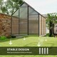 image 6 of Outsunny Polycarbonate Walk-in Garden Greenhouse w/ Sliding Door Grey
