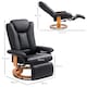 image 5 of HOMCOM Manual Recliner Chair with Footrest, Upholstered Reclining Armchair with Adjustable Backrest and Steel Frame, PU Leather Swivel Chair for Living Room, Bedroom, Black | Black | Black