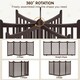 image 4 of Yaheetech 4-Panel Pet Puppy Fence with Two Support Feet, 50 × 90.5 cm N/A | Espresso