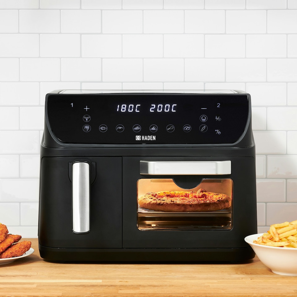 image 1 of Haden 12L Dual Air Fryer -  2400W Large Capacity Air Fryer with Dual Baskets, 10 One-Touch Cooking Functions, Sync Finish, Adjustable Timer and Temperature
