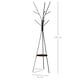 image 5 of HOMCOM Freestanding Metal Coat Rack Stand 9 Hooks Clothes Tree with 1 Shelf Hat Display Hall Tree Hanger Bag Umbrella Hanging Organiser Brown