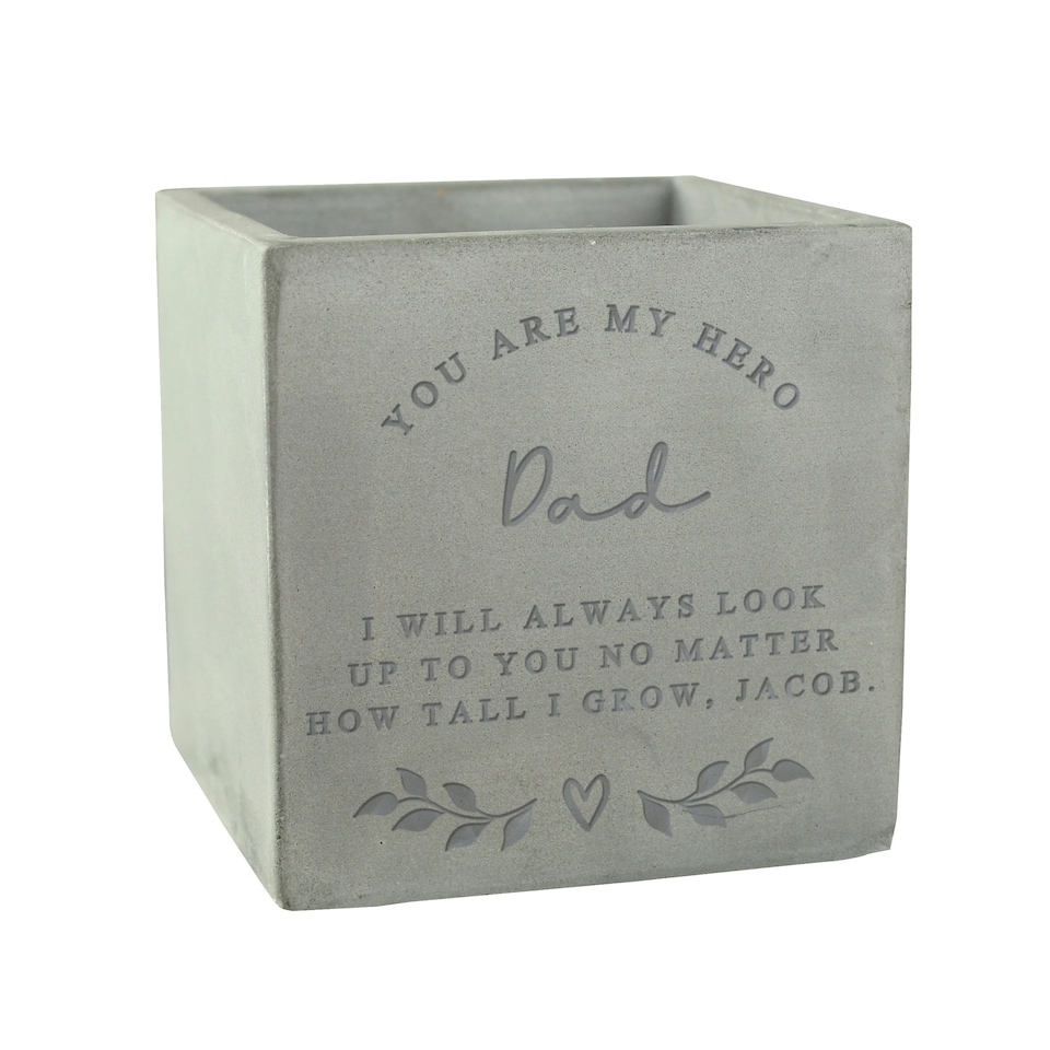 image 1 of Personalised Concrete Plant Pot Grey