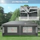 image 8 of Outsunny 3 x 6m Heavy Duty Gazebo Marquee Party Tent with Storage Bag Grey