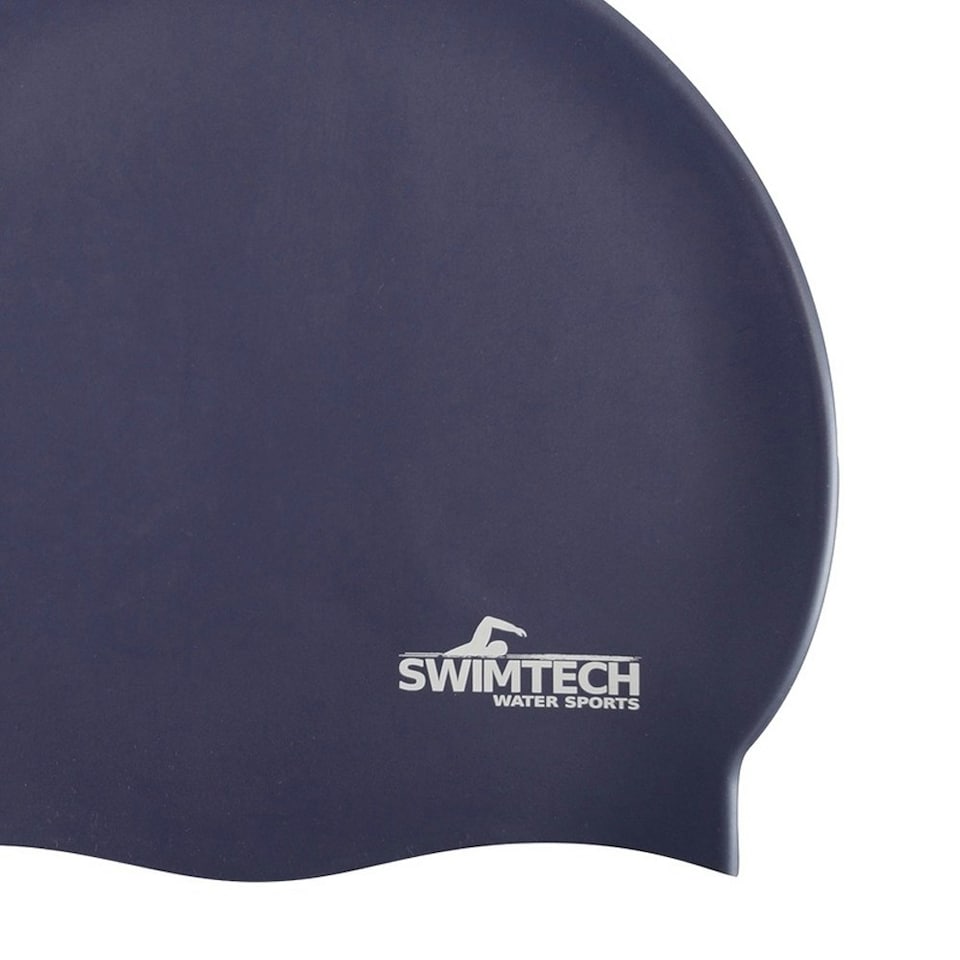 image 1 of SwimTech Unisex Adult Silicone Swim Cap - Navy - One Size