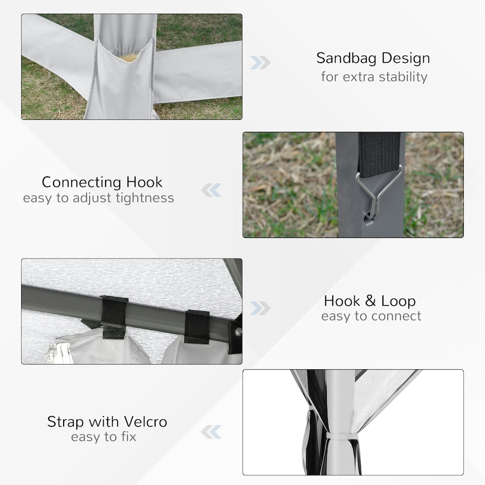 image 1 of Outsunny 3.2m Pop Up Gazebo Hexagonal Canopy Shelter Outdoor with Sidewalls
