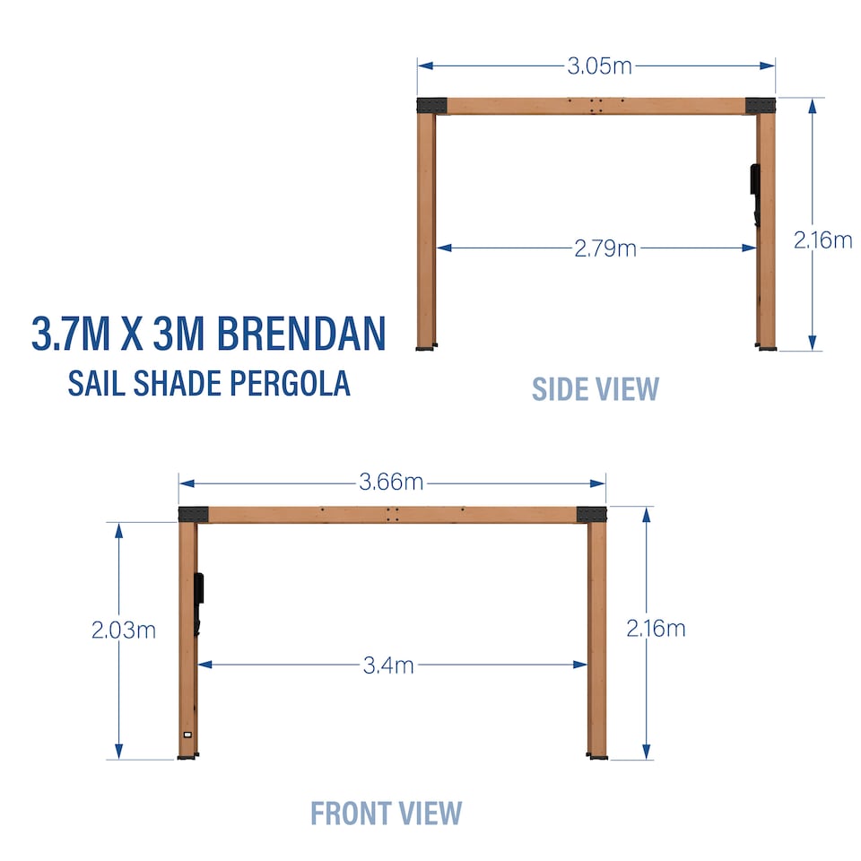 image 1 of Backyard Discovery Brendan Sail Shade Cedar Wood Outdoor Patio Pergola - Brown