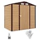 image 1 of Outsunny 6.2 x 4.3ft Garden Metal Shed with Vent for Garden, Patio, Oak | Bronze | 1