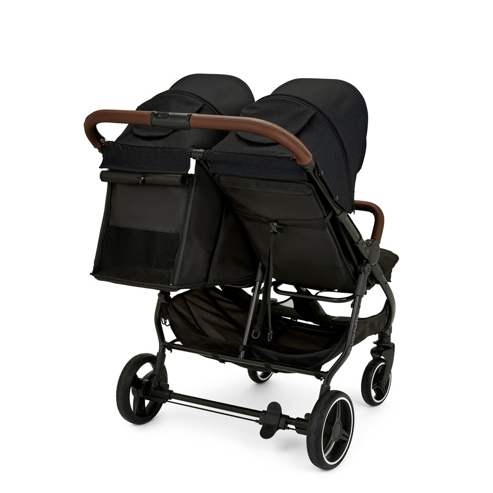image 1 of Venus Double Stroller – Suitable from Birth to 15kgs (Approx. 3 Years), Compact, Lightweight, Foldable Twin Pushchair, Includes Rain Cover (Black)