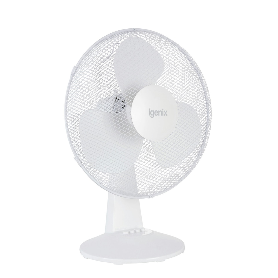 image 1 of Igenix DF1610 Portable Desk Fan, 16 Inch, 3 Speed, White