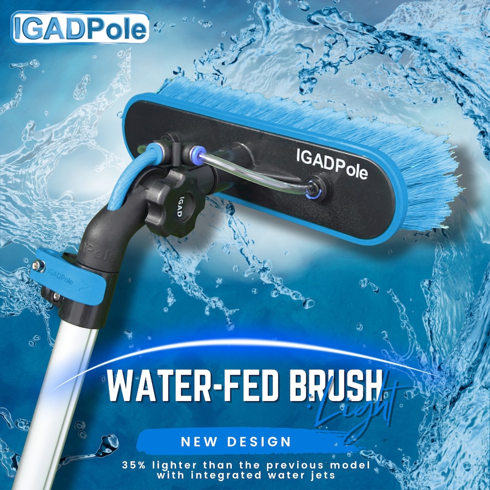 image 1 of IGADPole Water-fed Brush, Cobweb Duster and 10"(25cm) Squeegee (No Pole Included)
