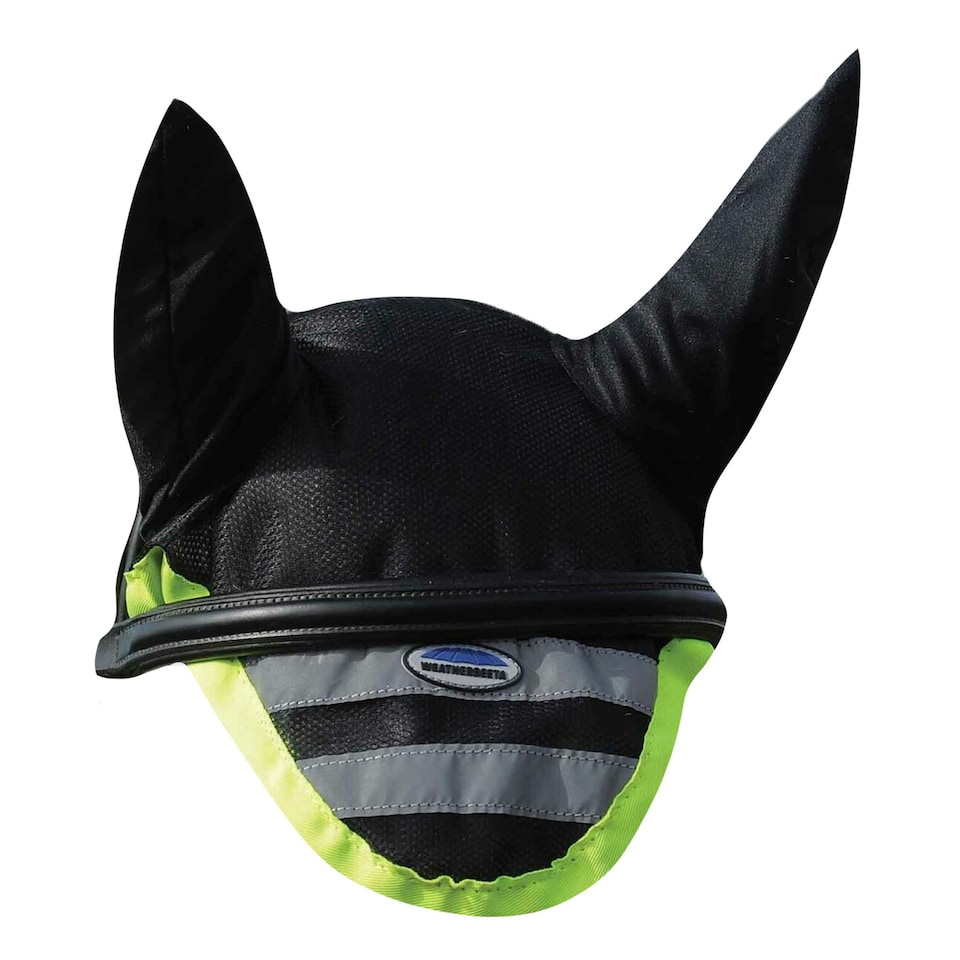 image 1 of Weatherbeeta Reflective Horse Ear Bonnet - Yellow/Black - Pony