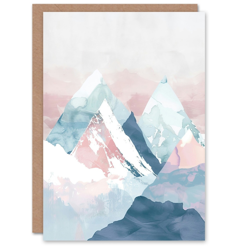 image 1 of Graphic Design Colour Nature Snow Peaks Him Her Birthday Card