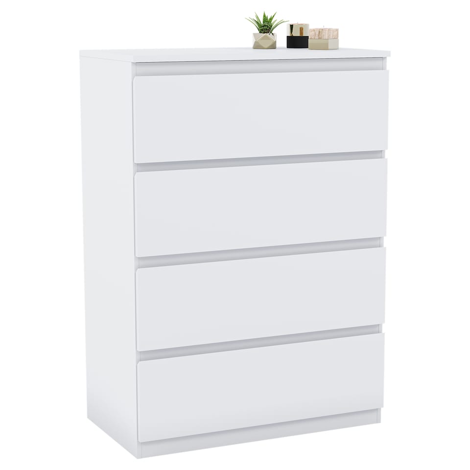 image 1 of Vida Designs Denver 4 Drawer Chest of Drawers Bedroom Storage, White