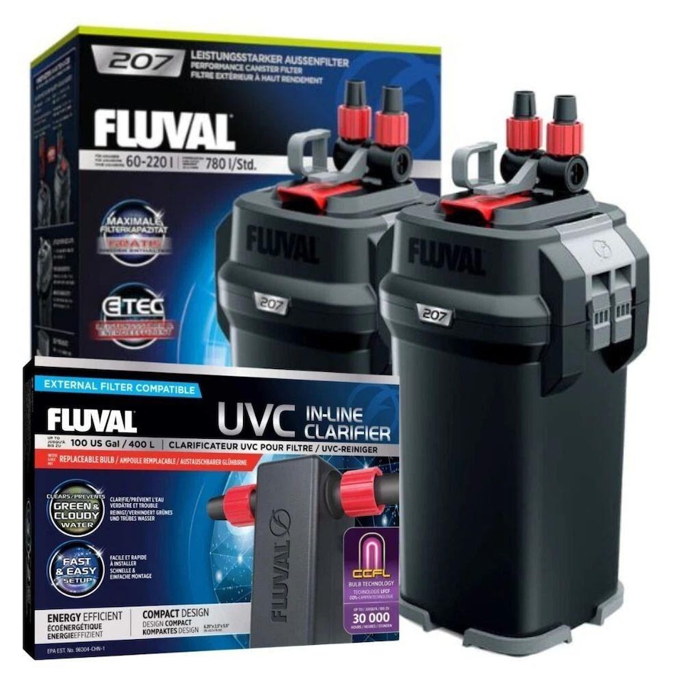 Fluval 207 External Filter with In-Line UVC Clarifier