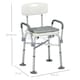 image 5 of HOMCOM Aluminium Shower Chair with Backs and Arms, Height Adjustable Shower Seat with Removable Padded Cushion, Bath Stool for Seniors, Disabled, Pregnant, White