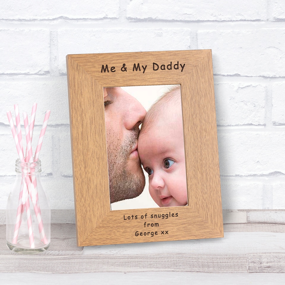 image 1 of Personalised Me My Daddy Wood Picture Frame 7 x 5 Fathers Day Dad