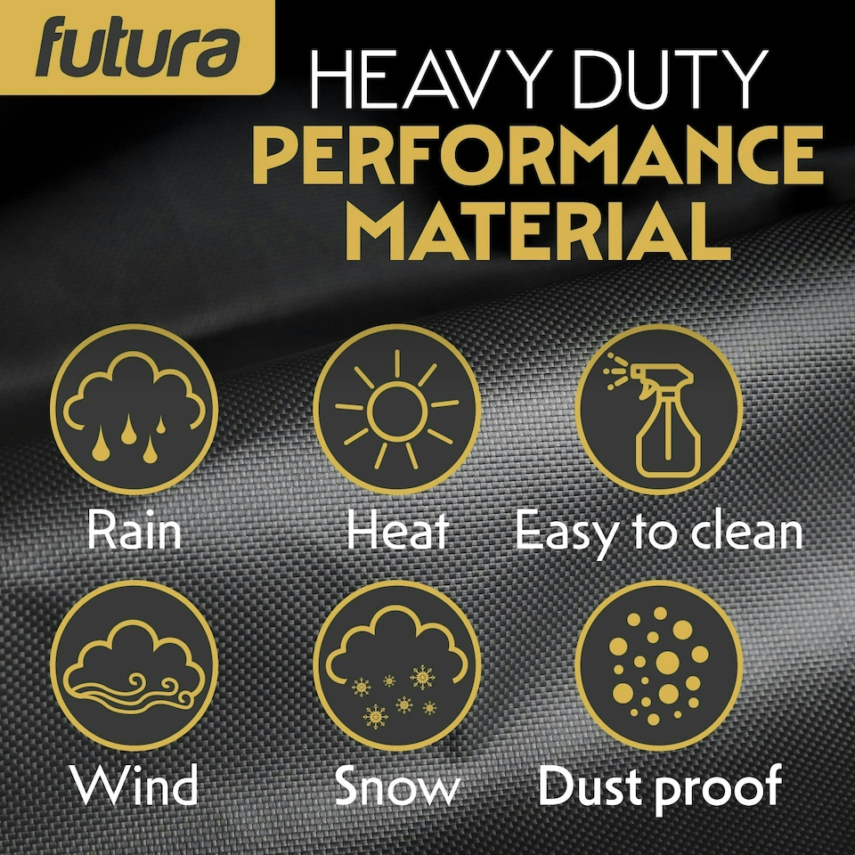 image 1 of Futura Rectangular 200x160x70cm Waterproof Garden Furniture Cover 420D Black