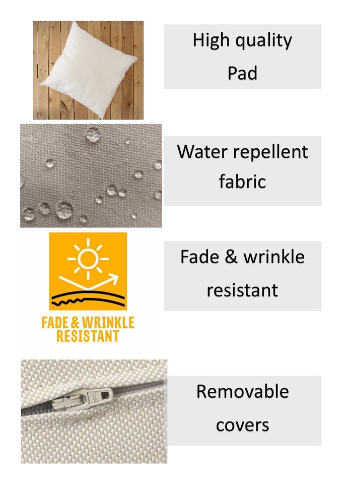 image 1 of Wide Striped Large Outdoor Water-repellant Cushion Yellow