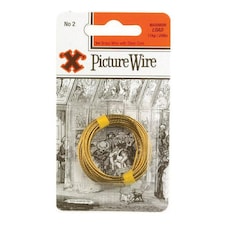 X Brass Picture Wire No 2 Solid 3m Blister Pack - One Colour - One Size