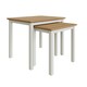 image 4 of Taberno Oak Nest Of 2 Tables Linen White White