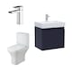 image 1 of Balterley Modern Bathroom Cloakroom Suite - Bathroom Cabinet Vanity Unit, Basin Tap and Toilet Set