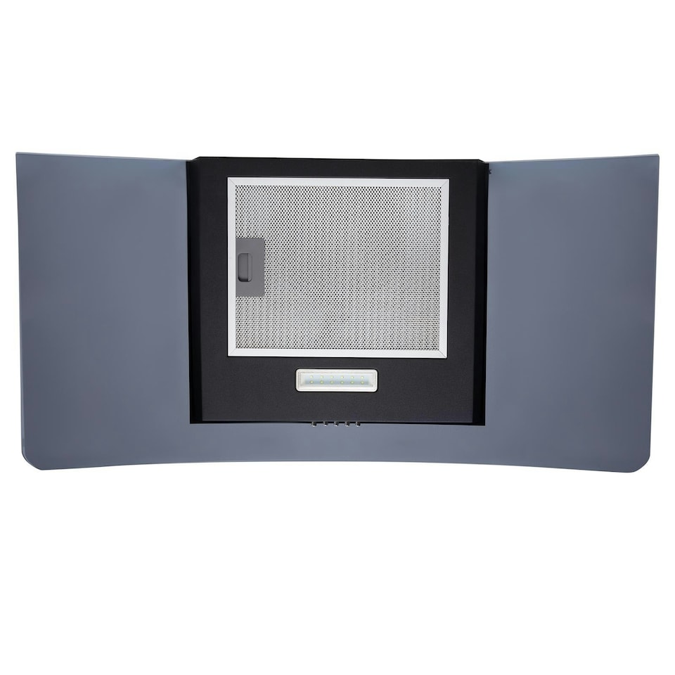 image 1 of SIA CGHS90BL 90cm Curved Black Glass Cooker Hood Kitchen Extractor Fan