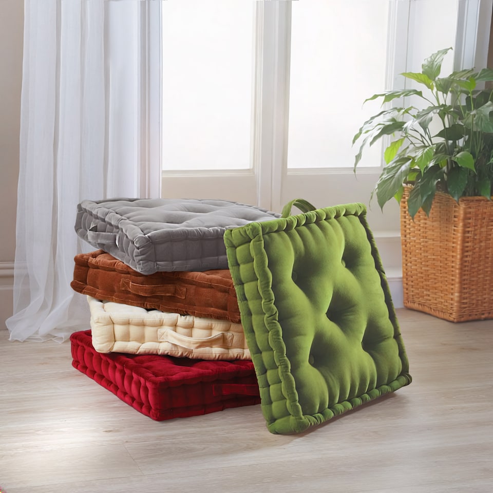 image 1 of Coopers Of Stortford Booster Cushion Cotton Velvet Chair Seat Riser Support