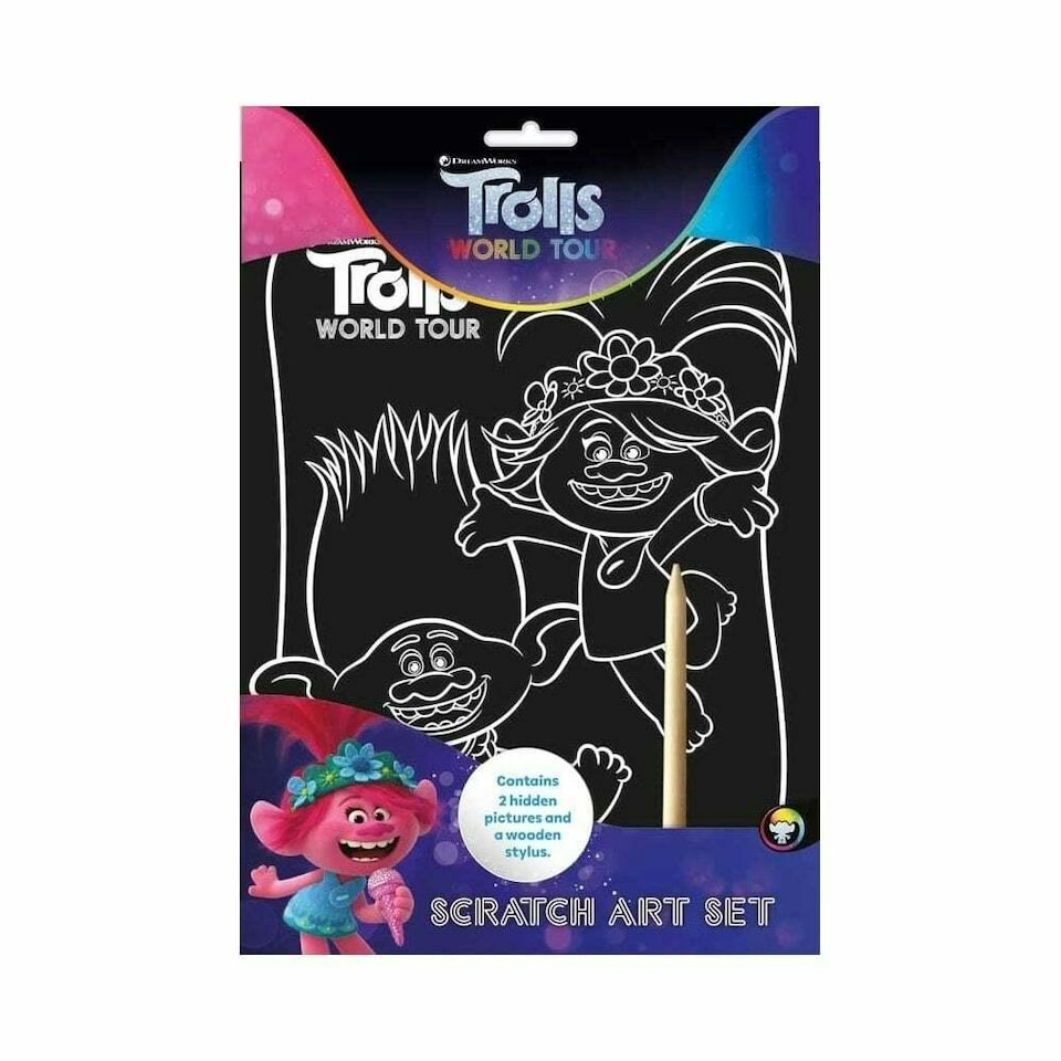 Trolls Scratch Art Sheet - Multicoloured - One Size