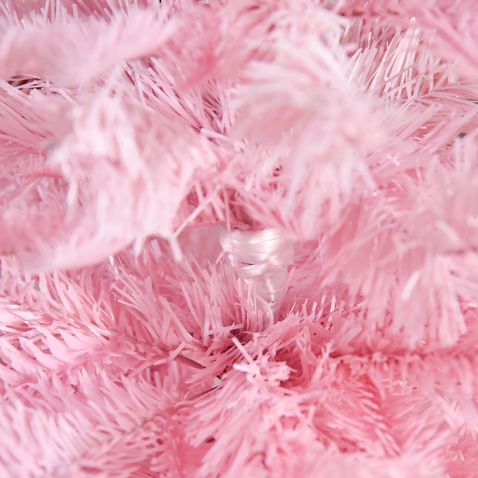 image 1 of HOMCOM 4FT Artificial Christmas Tree Holiday mas Holiday Tree Decoration with Automatic Open for Home Party, Pink