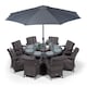 image 1 of Arizona Round 8 Seater Rattan Patio Dining Set | Grey | Grey