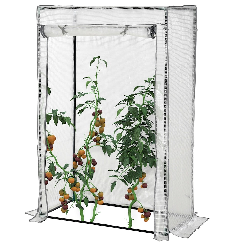 image 1 of Outsunny 100 x 50 x 150cm Greenhouse w/ Zipper Roll-up Door Outdoor