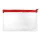 image 1 of Janrax 8x5" Red Zip Clear Exam Pencil Case