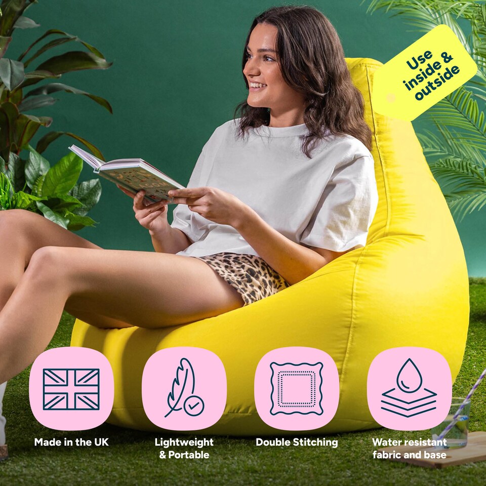 image 1 of Recliner Indoor Outdoor Bean Bag Burnt Orange Bean Bag Chair